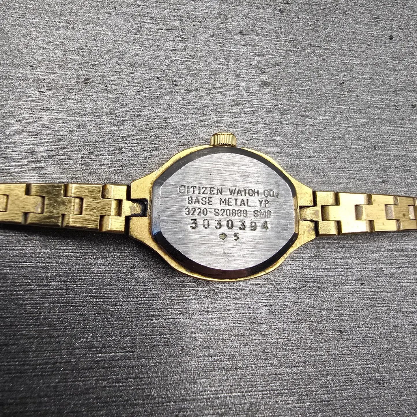 Citizen CQ Watch Women 17mm Black Dial Gold Tone Rectangle 3220-S20889 New Batt10