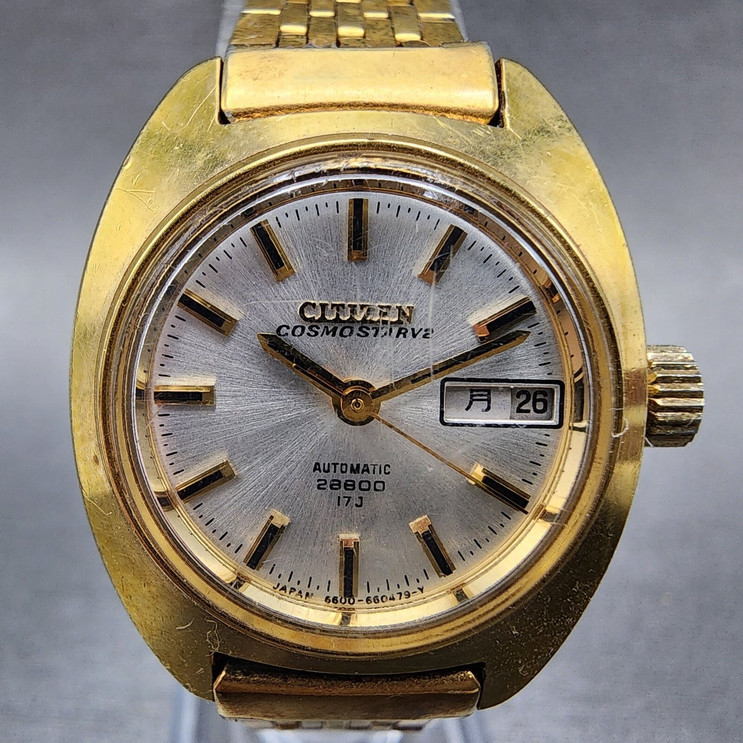Citizen CosmostarV2 Watch Women 25mm White Dial Gold Tone Daydate Automatic Runs
