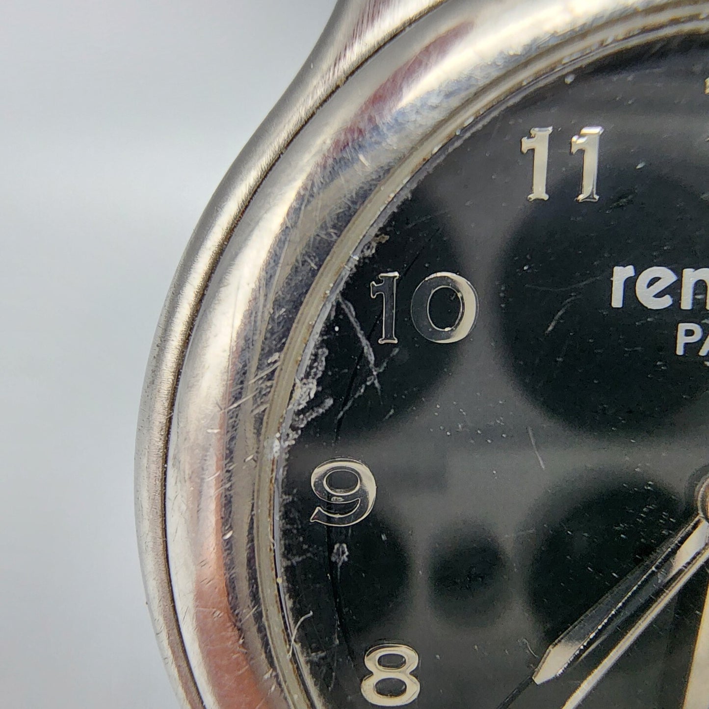 Vintage Renoma Watch Men Silver Tone Black Dial 35mm Round New Battery