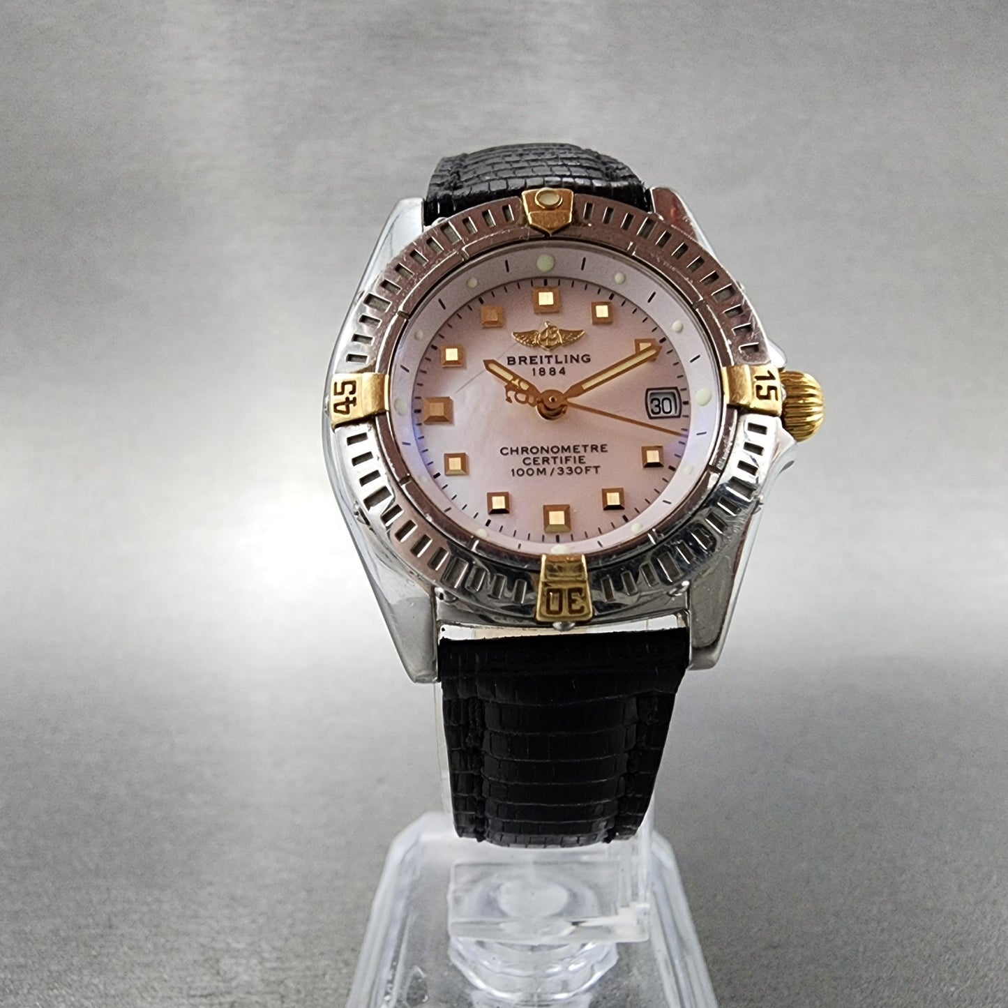 Breitling Callistino Watch Women 29mm MOP Dial Two Tone Date B72345 New Battery