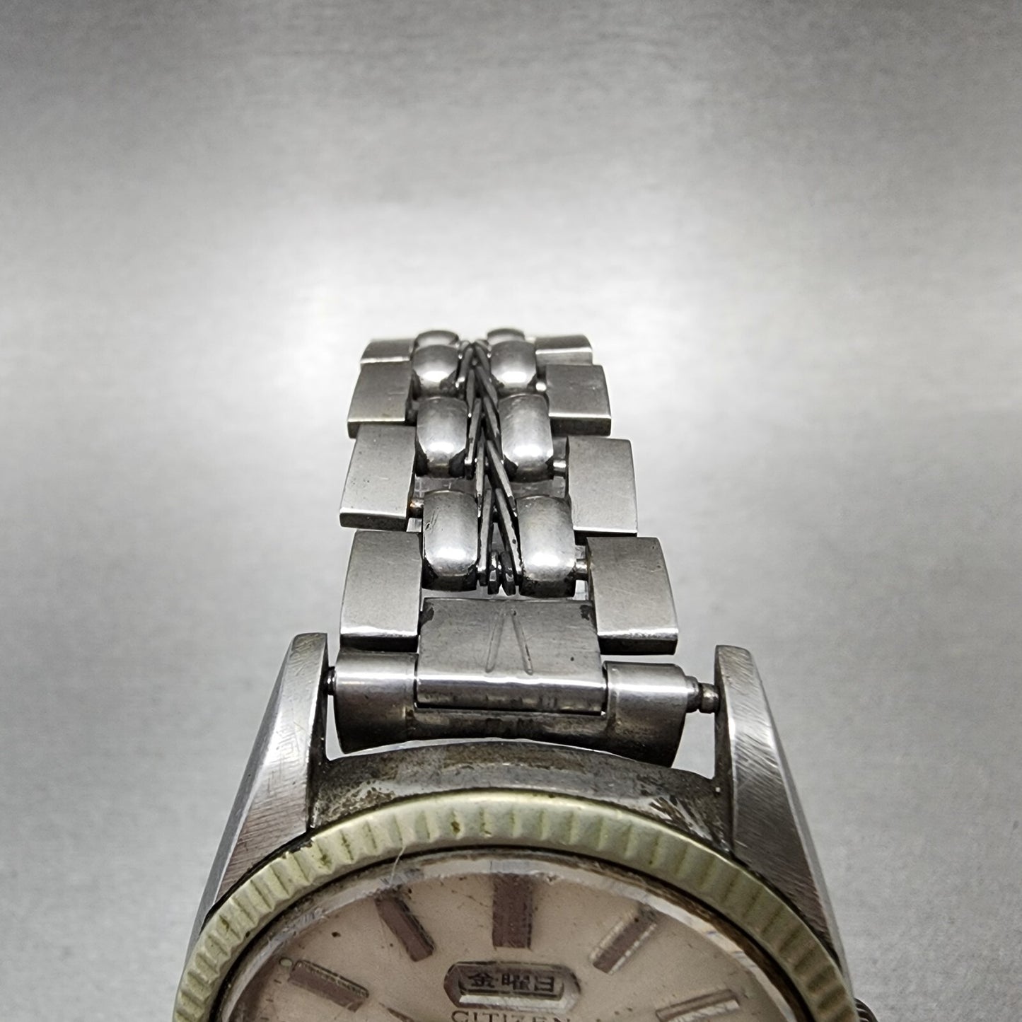 Citizen Crystal Seven Watch Men 37mm Silver Dial Steel Daydate Round Automatic