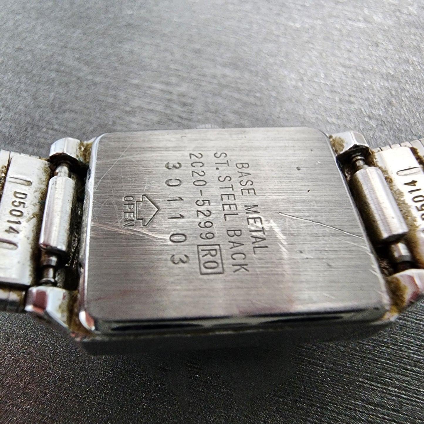 Seiko Watch Women 16mm Silver Dial Silver Tone Rectangle 2C20-5299 New Battery