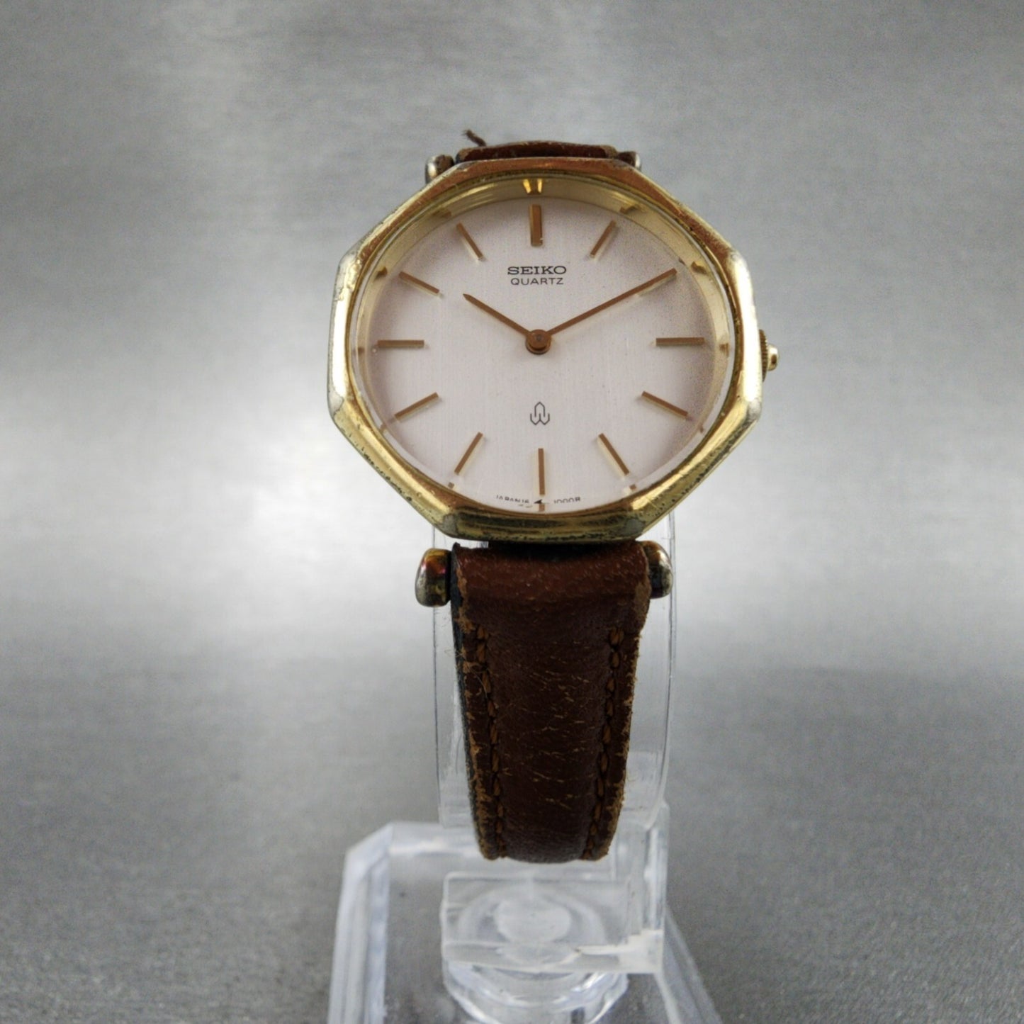 Seiko Watch Women 24mm White Dial Gold Tone Octagon 16-0150 New Battery