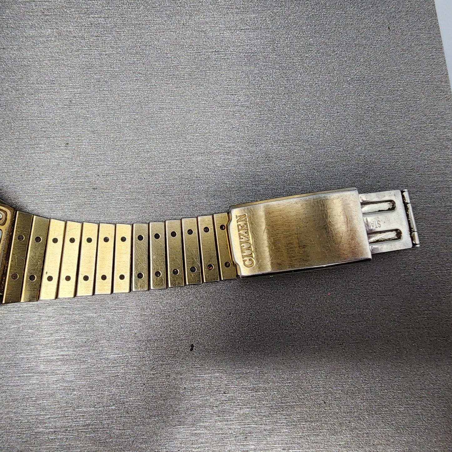 Citizen Robot Face Watch Men 32mm Brown Dial Gold Tone Rectangle 8943 PARTS