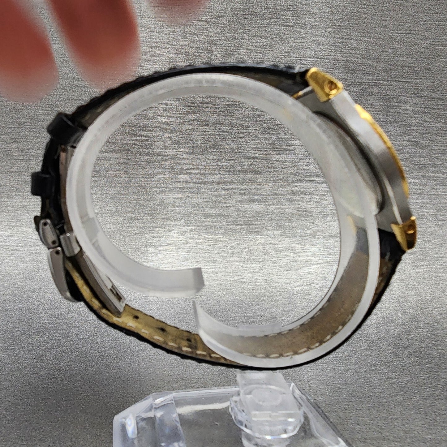 Movado Museum Watch Women 28mm Black Dial Two Tone Round NO Crystal New Battery