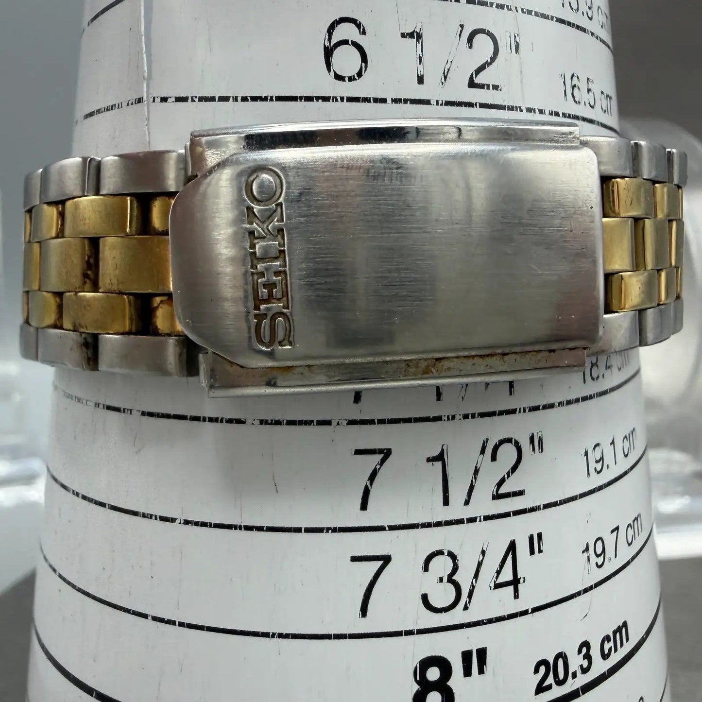 Seiko Watch Men 37mm Silver Dial Two Tone Daydate Round 7N43-9048 New Battery IK10