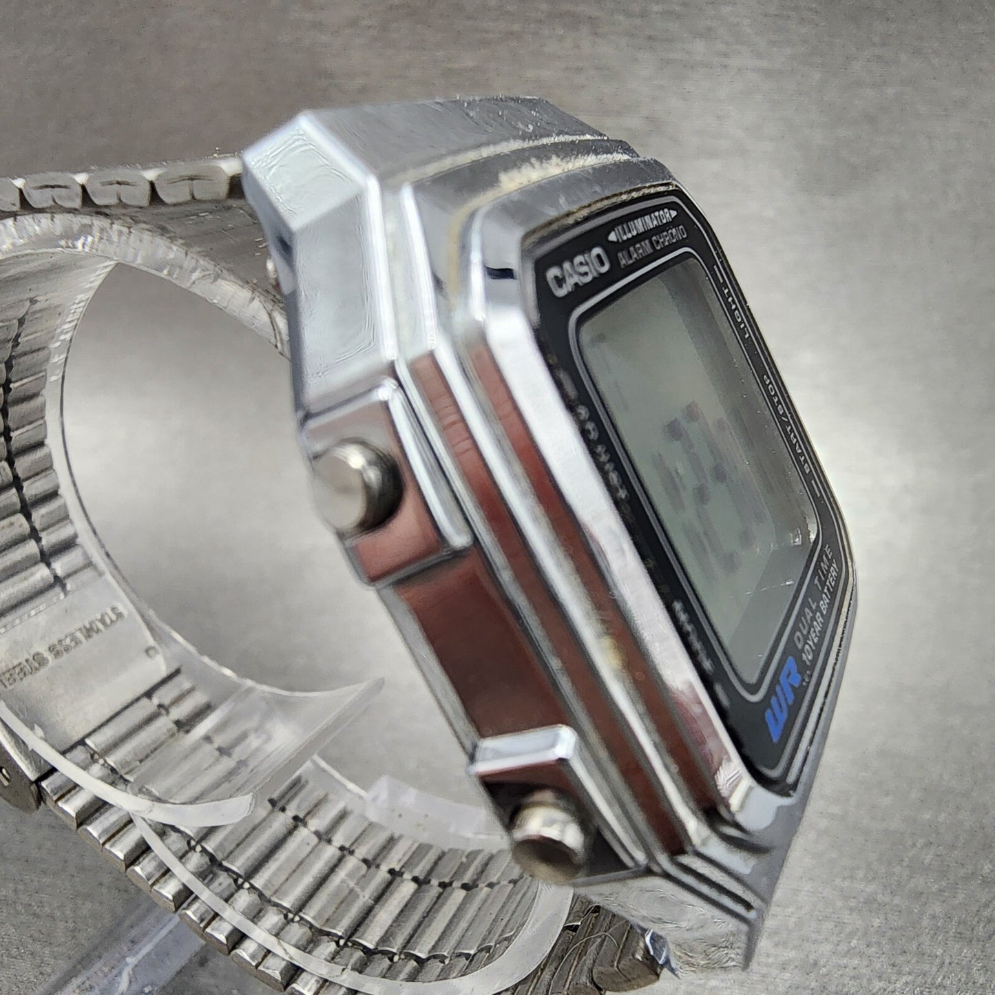 Casio A178W Watch Men 34mm Digital Silver Tone Alarm Chrono Illuminator New Batt