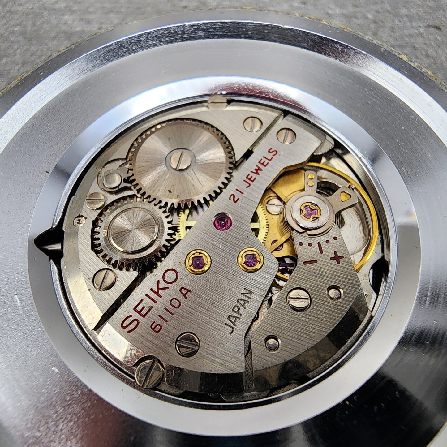 Citizen Crystal 7 Watch Men 38mm Gray Dial Silver Tone Daydate 33 Jewels PARTS