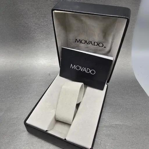 Movado Amorosa Watch Women 24m Black Dial Silver Tone 84 E4 1842 New Batt W/Box12