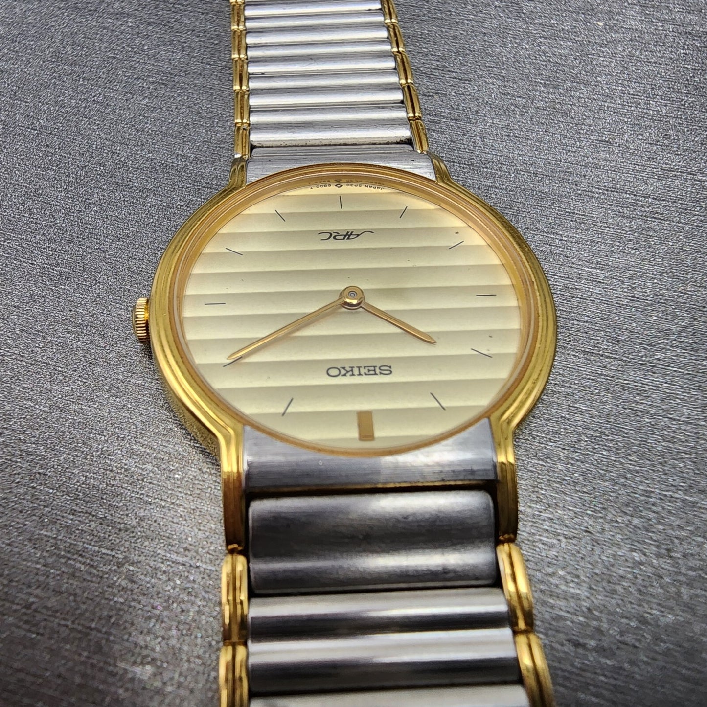 Seiko Arc Watch Men 30mm Champagne Dial Two Tone Round 5P30-6A70 PARTS
