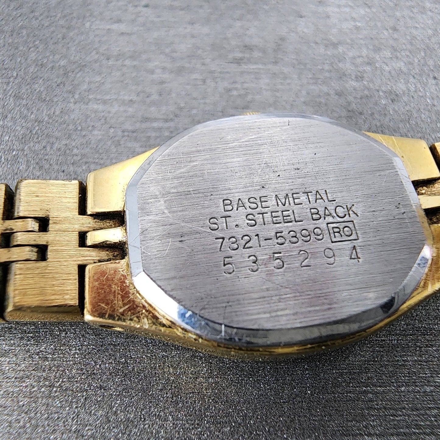 Seiko Watch Women 17mm Gold Dial Gold Tone Rectangle 73215399 New Battery9