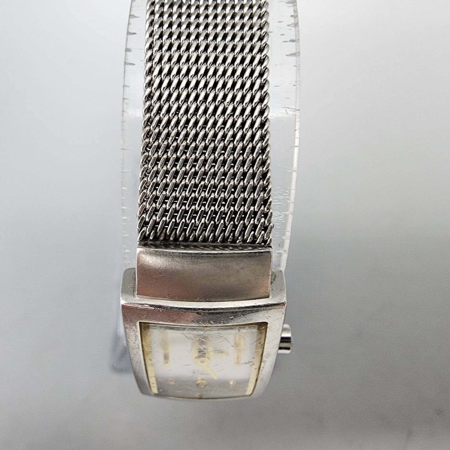 SKagen Tank Watch Women Silver Tone Silver Dial 14mm Rectangle 490SGS New Batt