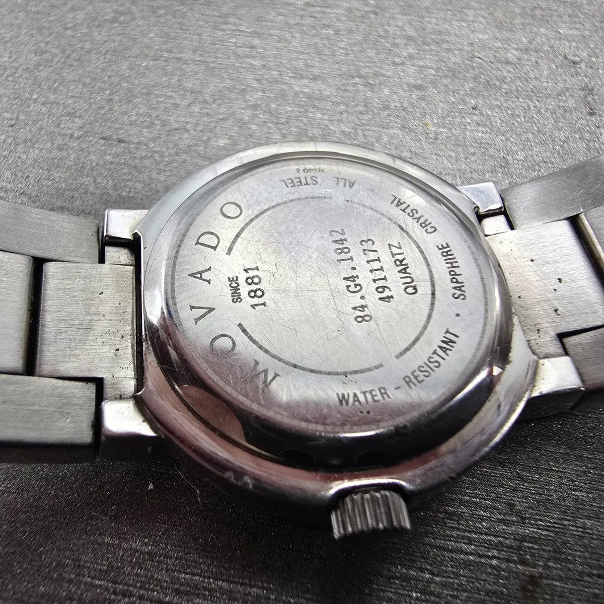 Movado Concerto Watch Women 26mm Black Dial Steel Round 84.G4.1842 New Batt9