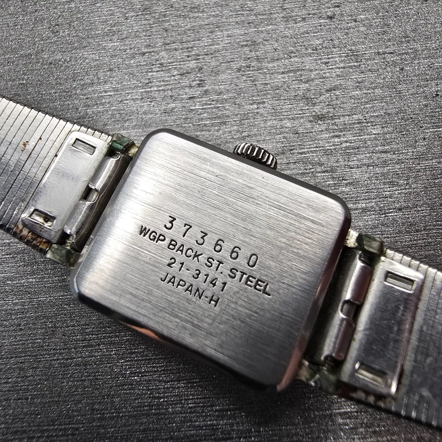 Seiko Watch Women 17mm Blue Dial Silver Tone Rectangle 21-3141 Manual Wind VTG10