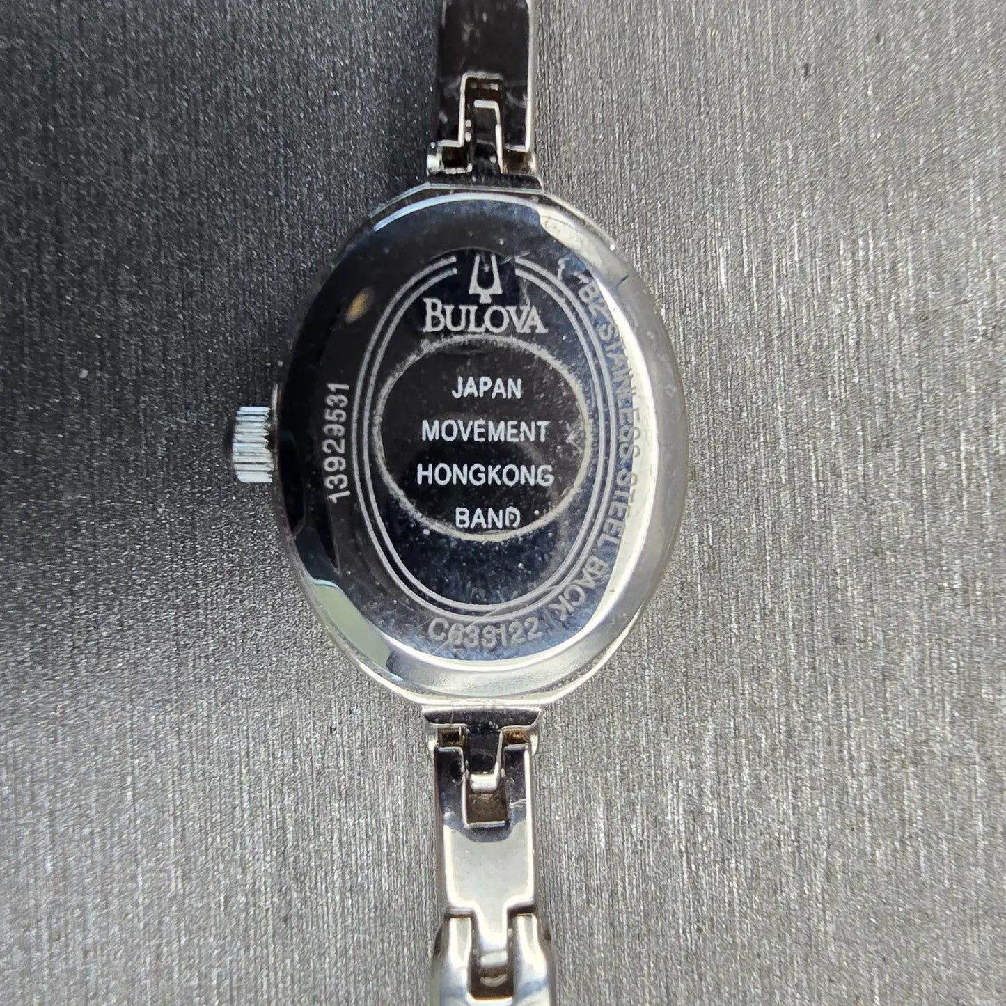 Bulova Watch Women 17mm Silver Dial Silver Tone Gemmed Oval 96T49 New Battery10