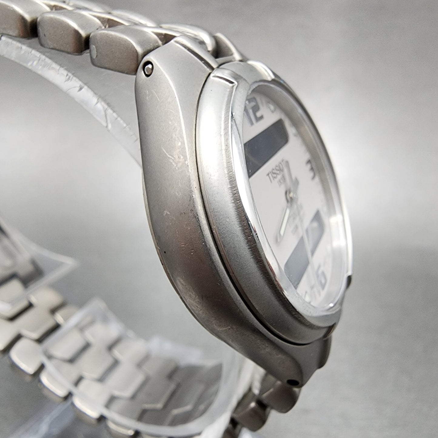 Tissot Analog Digtial Watch Women 33mm Gray Dial Titanium T650P PARTS