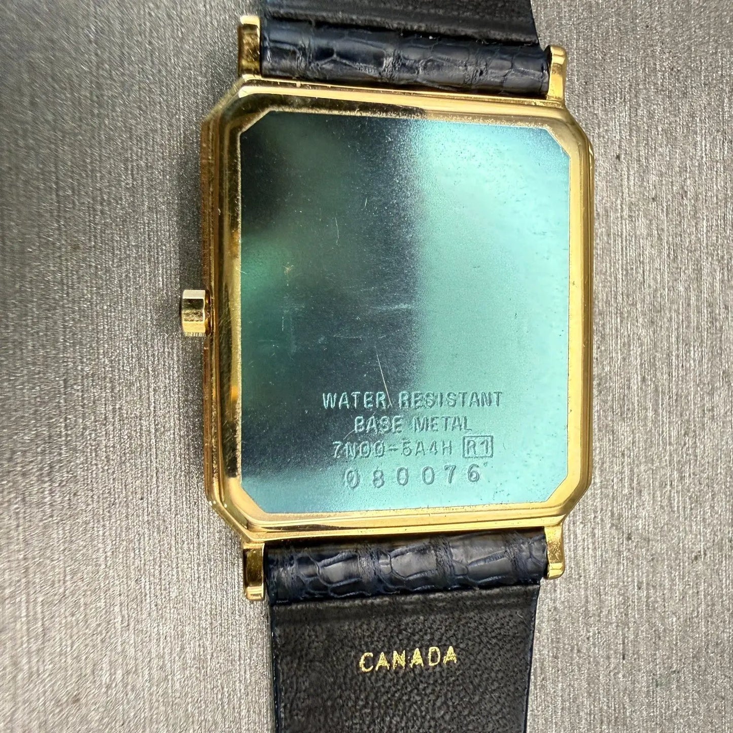 Seiko Lassale Watch Men 25mm Blue Dial Gold Tone Rectangle 7N00-5A4H New Battery10