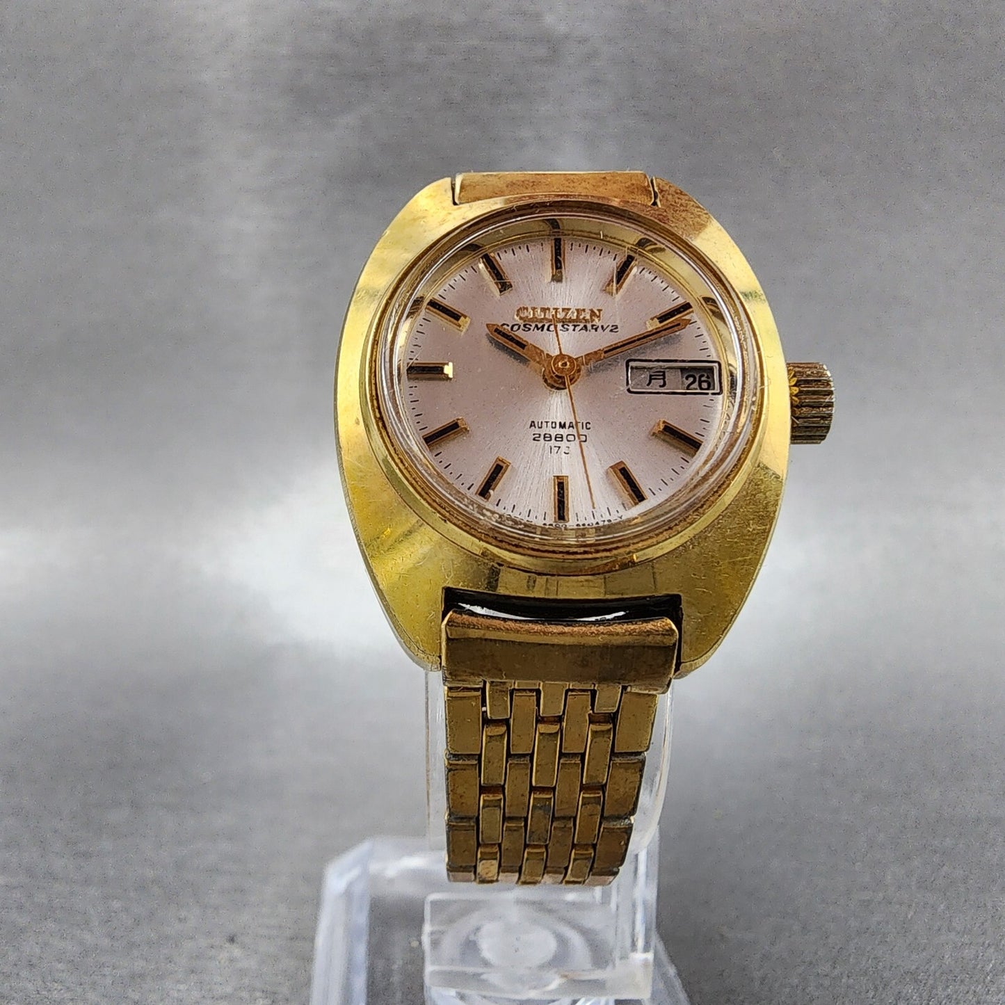 Citizen CosmostarV2 Watch Women 25mm White Dial Gold Tone Daydate Automatic Runs