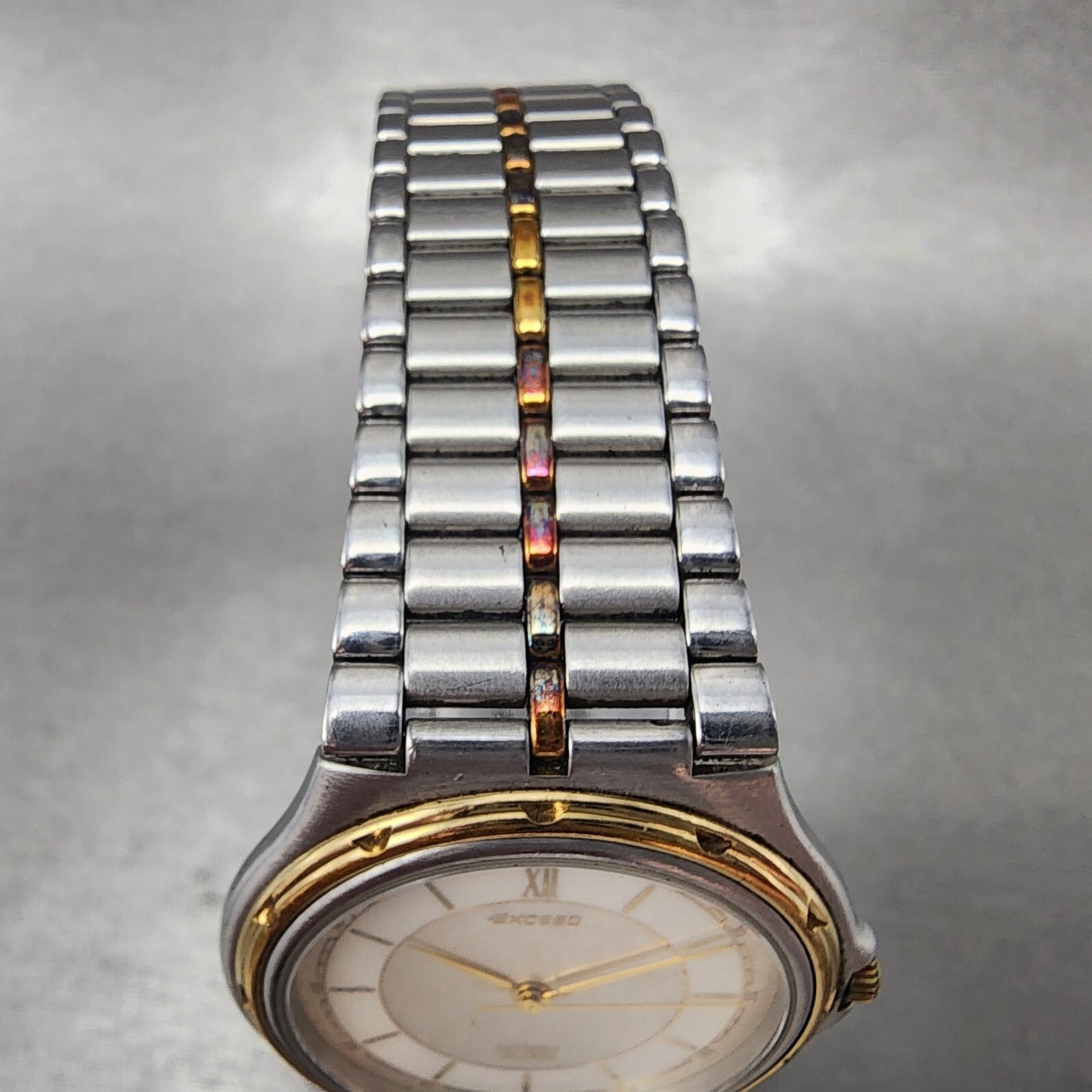 Citizen Exceed Watch Men 32mm White Dial Two Tone Round 2730-954785 New Battery