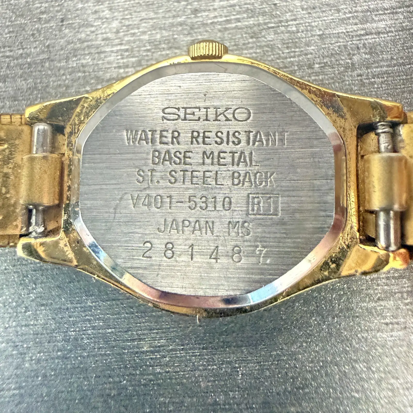 Seiko Watch Women 18mm Gold Dial Gold Tone Oval V401-5310 New Battery Vintage10