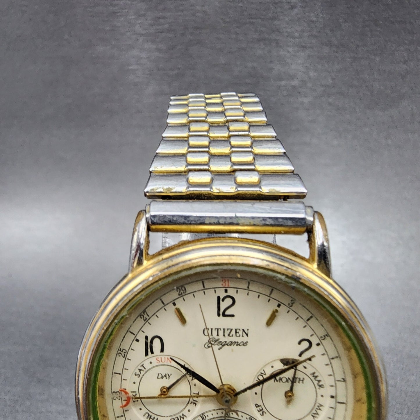 Citizen Elegance Moonphase Watch Men 35mm Cream Dial Gold Tone 6350-G30241 PARTS