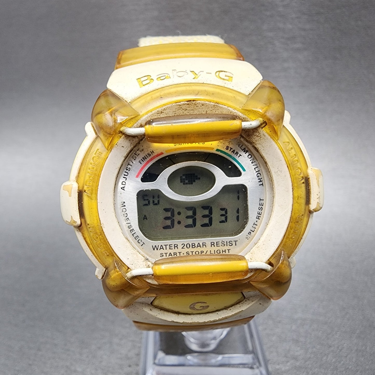 Casio Baby-G BG-200 Watch Women 42mm Digital White Dial White Tone Round New Bat