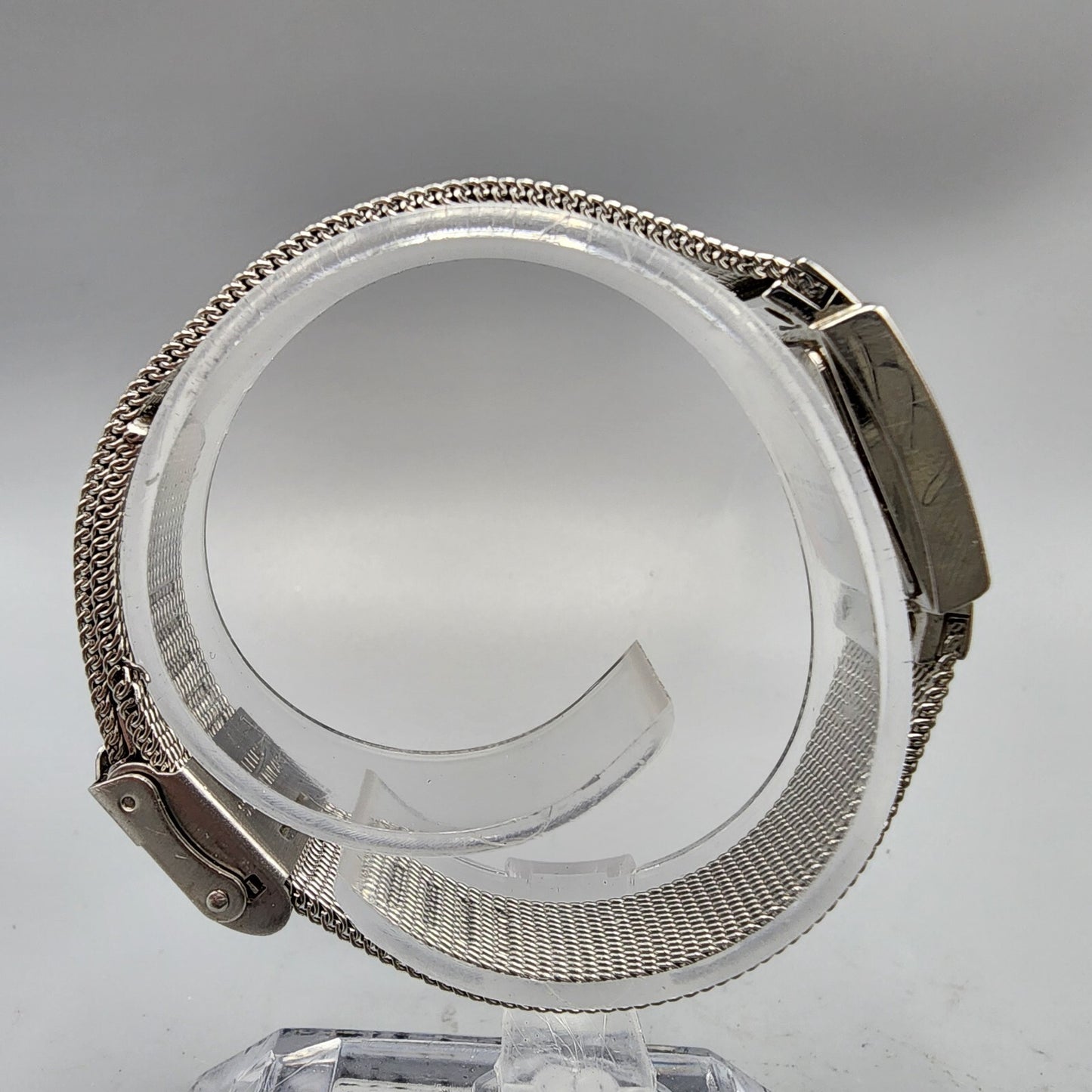 SKagen Tank Watch Women Silver Tone Silver Dial 14mm Rectangle 490SGS New Batt