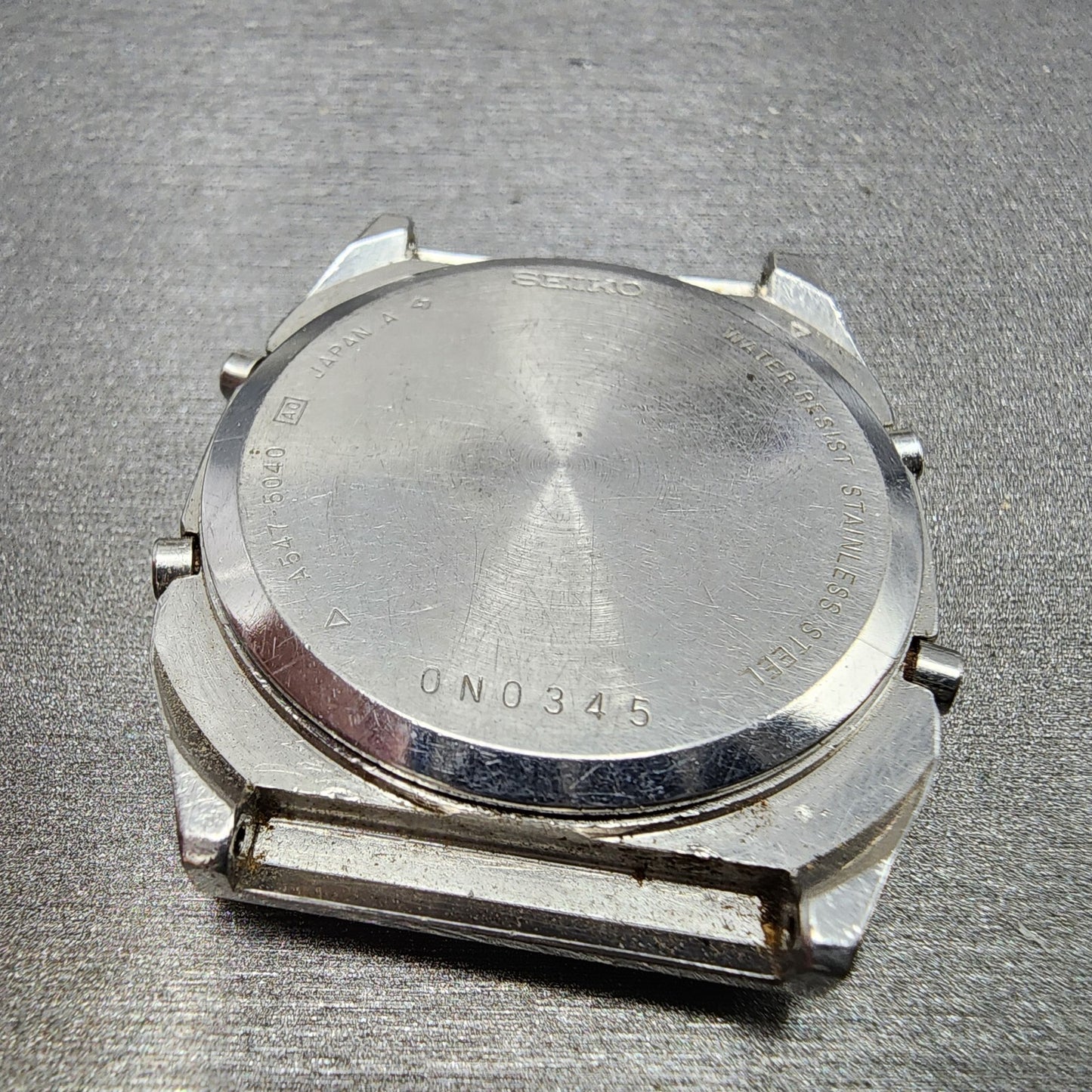 Seiko Digital Watch Men 32mm LCD Silver Tone Alarm Chronograph A547-5040 PARTS