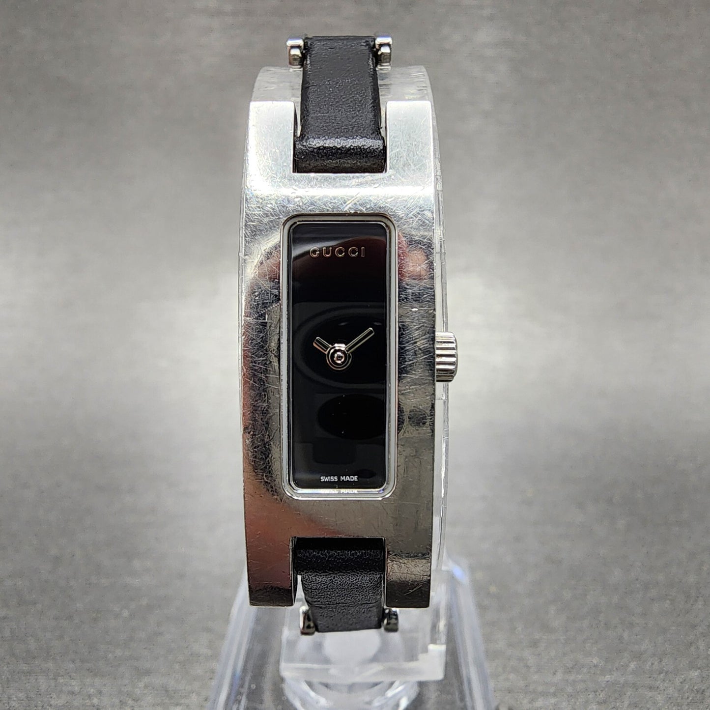 Gucci 3900L Tank Watch Women 12mm Black Dial Steel Rectangle PARTS