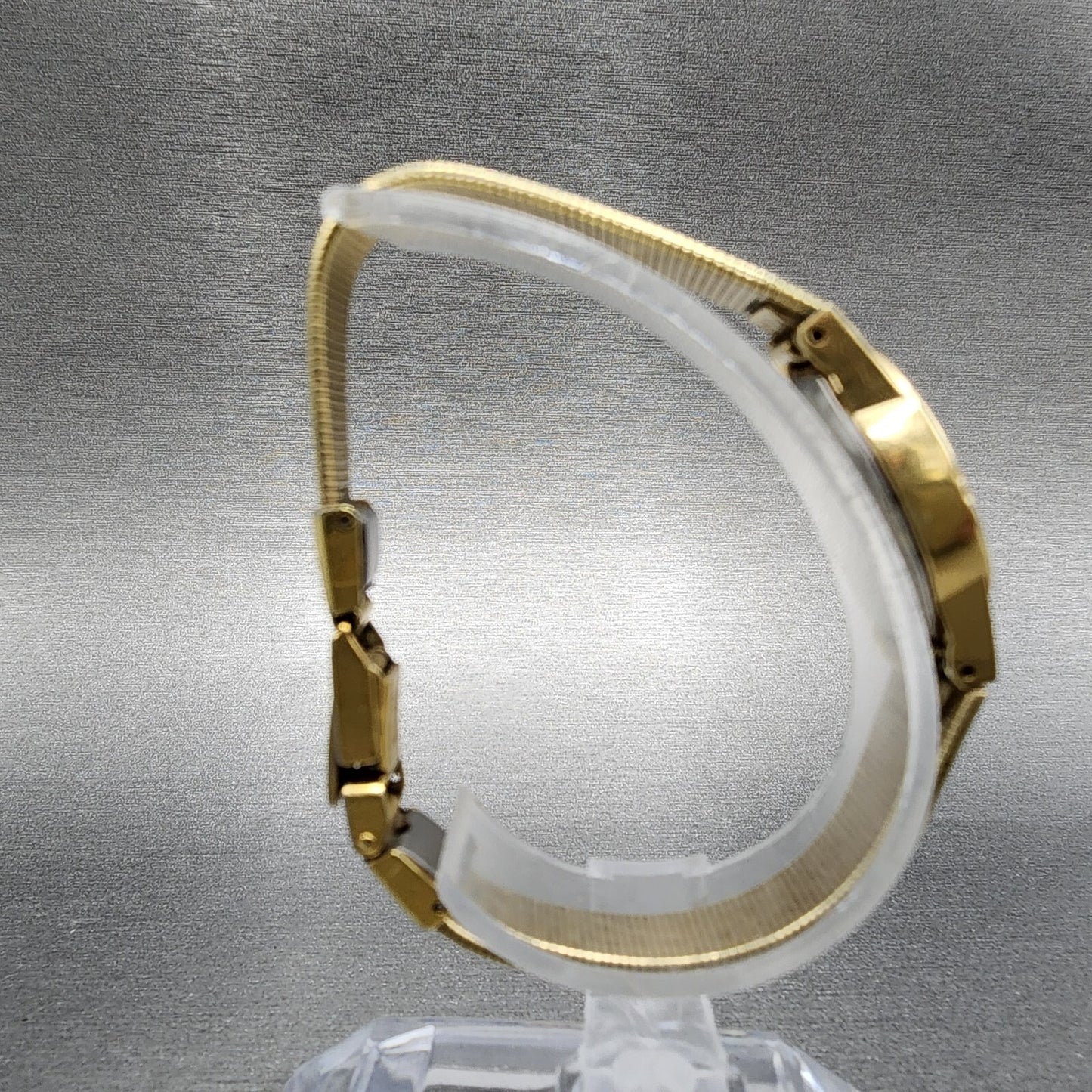 Seiko Watch Women 17mm Gold Dial Gold Tone Oval 1400-5219 New Battery VTG