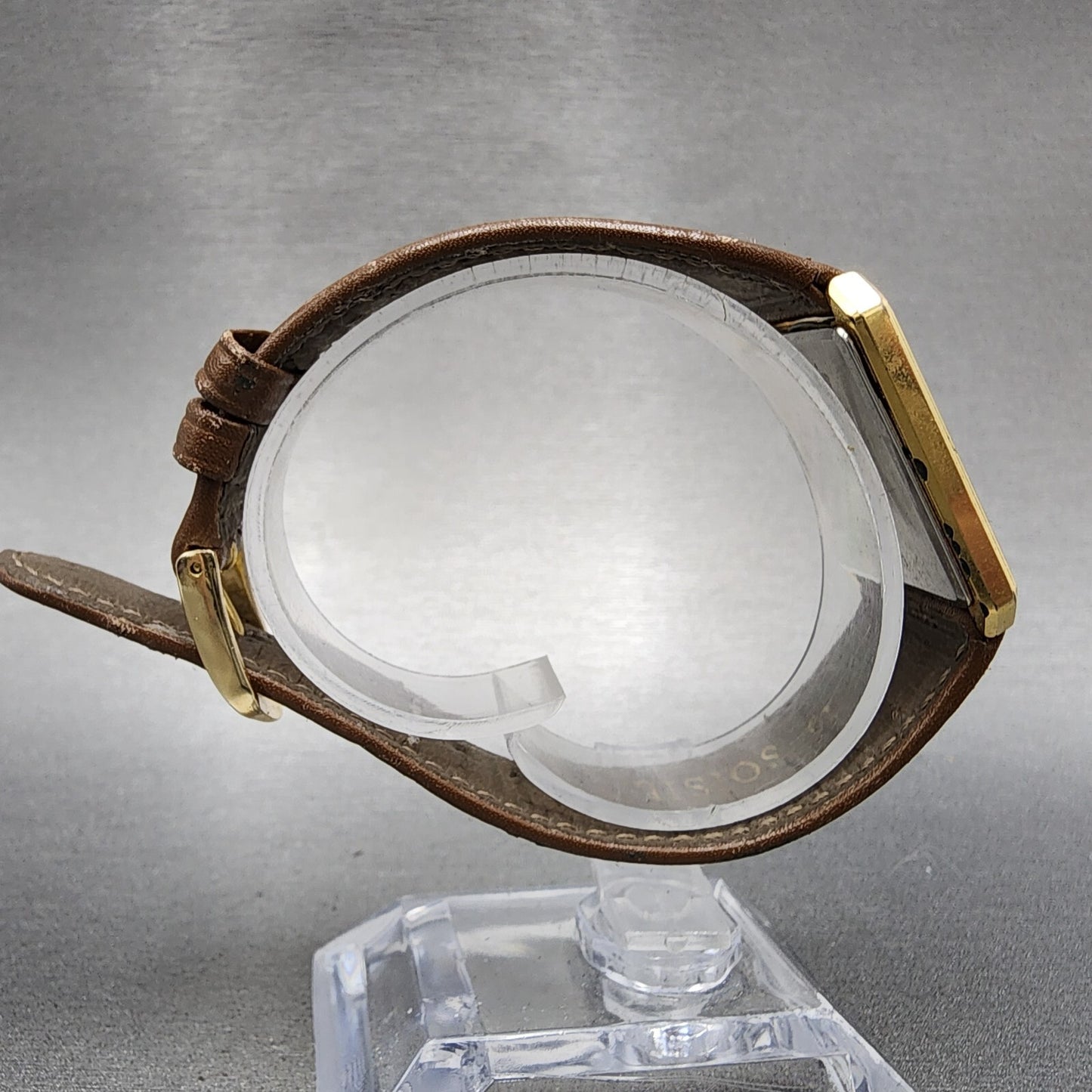 Seiko Tank Watch Men 26mm Champagne Dial Gold Tone 9021-5310 New Battery