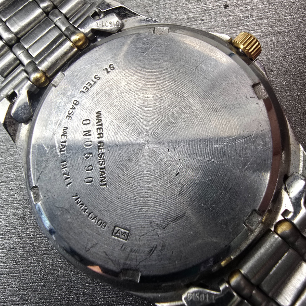 Seiko Watch Men 35mm Gray Dial Two Tone Daydate Round 7N43-6A09 New Battery VTG10