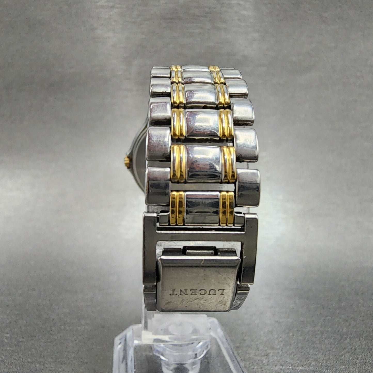 Seiko Lucent Watch Men 33mm White Dial Two Tone 5e21-6b0a New Battery