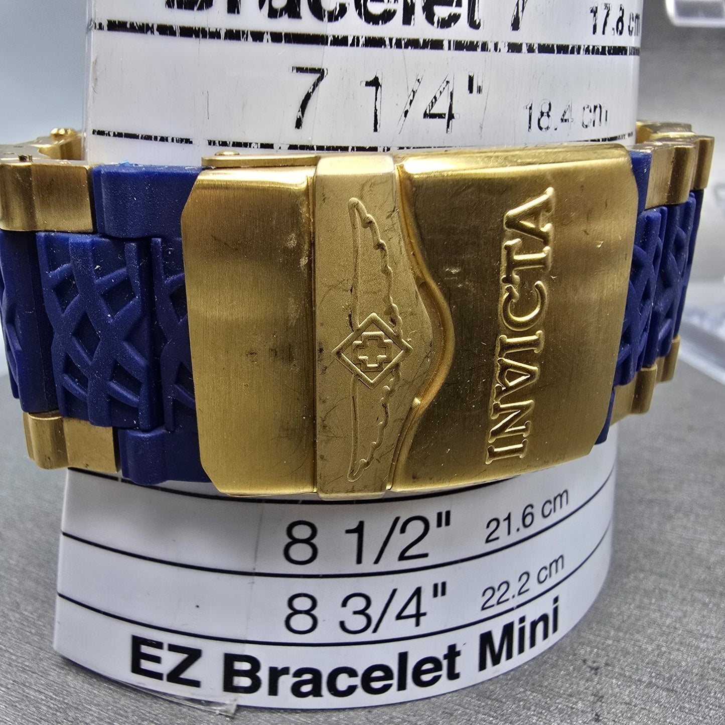 Invicta Sub Aqua Noma III Watch Men 50mm Blue Dial Gold Tone Date 6509 New Batt10