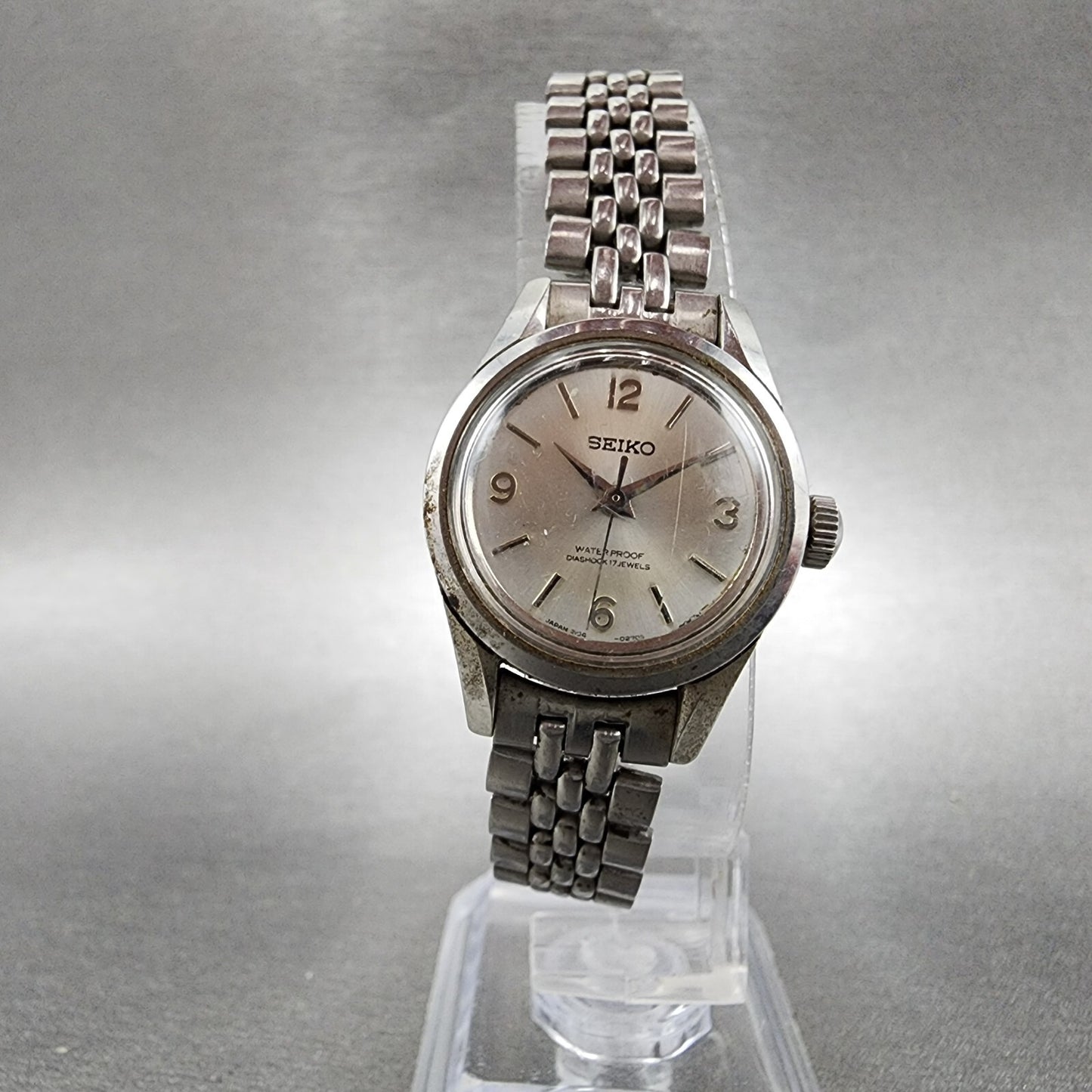Seiko Watch Women 23mm Silver Dial Steel Round Manual Wind 2104-0091 PARTS