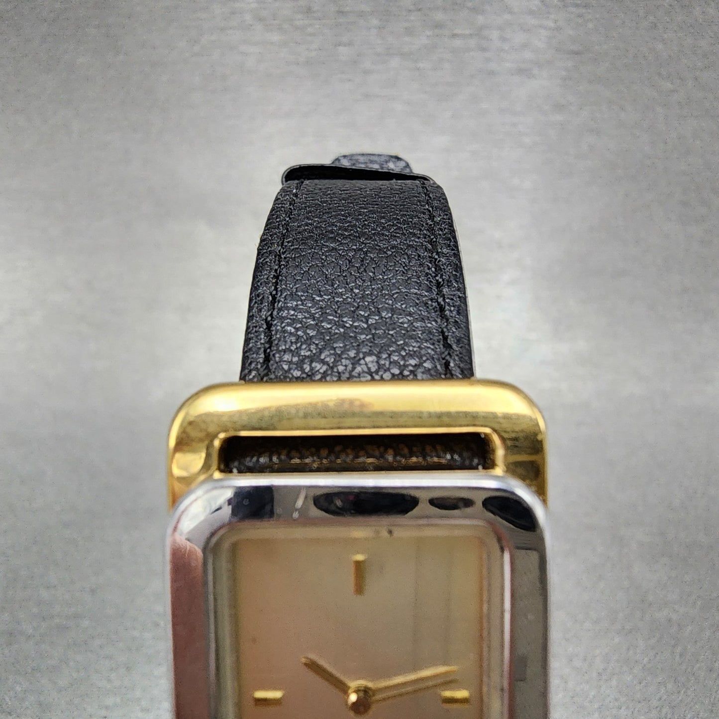 Nina Ricci Tank Watch Women 21mm Champagne Dial Two Tone Rectangle New Battery