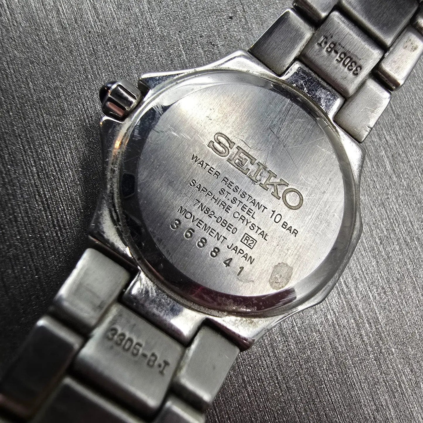 Seiko Watch Women 26mm Blue Dial Silver Tone Date Round 7N82-0BE0 New Battery9