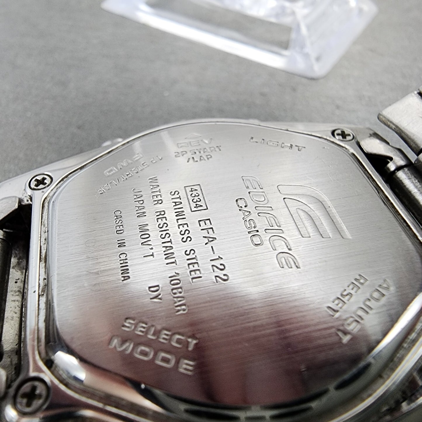 Casio Edifice EFA-122 Watch Men 41mm Analog Digital Steel Rectangle New Battery