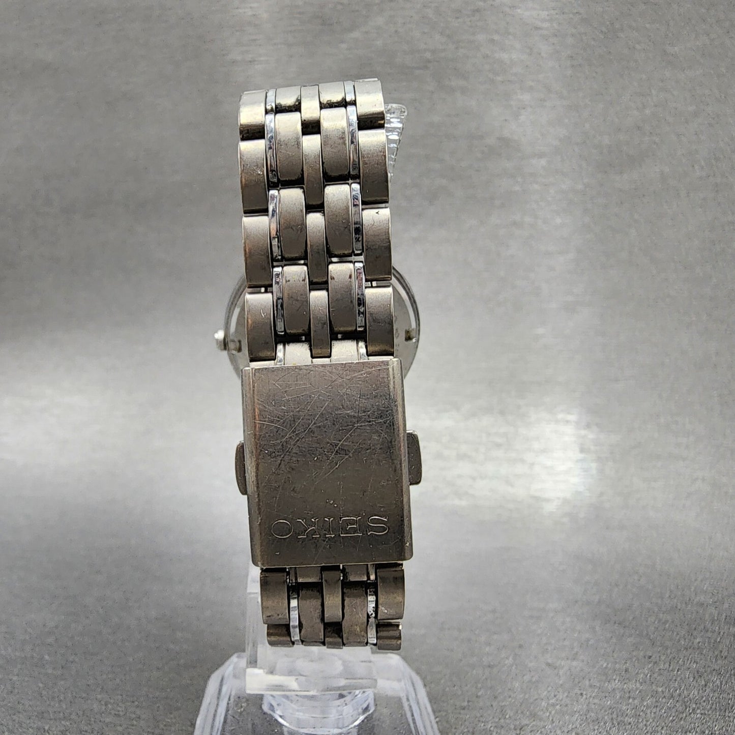 Seiko Watch Men 32mm Silver Dial Silver Tone Date Round 5932-7020 New Battery
