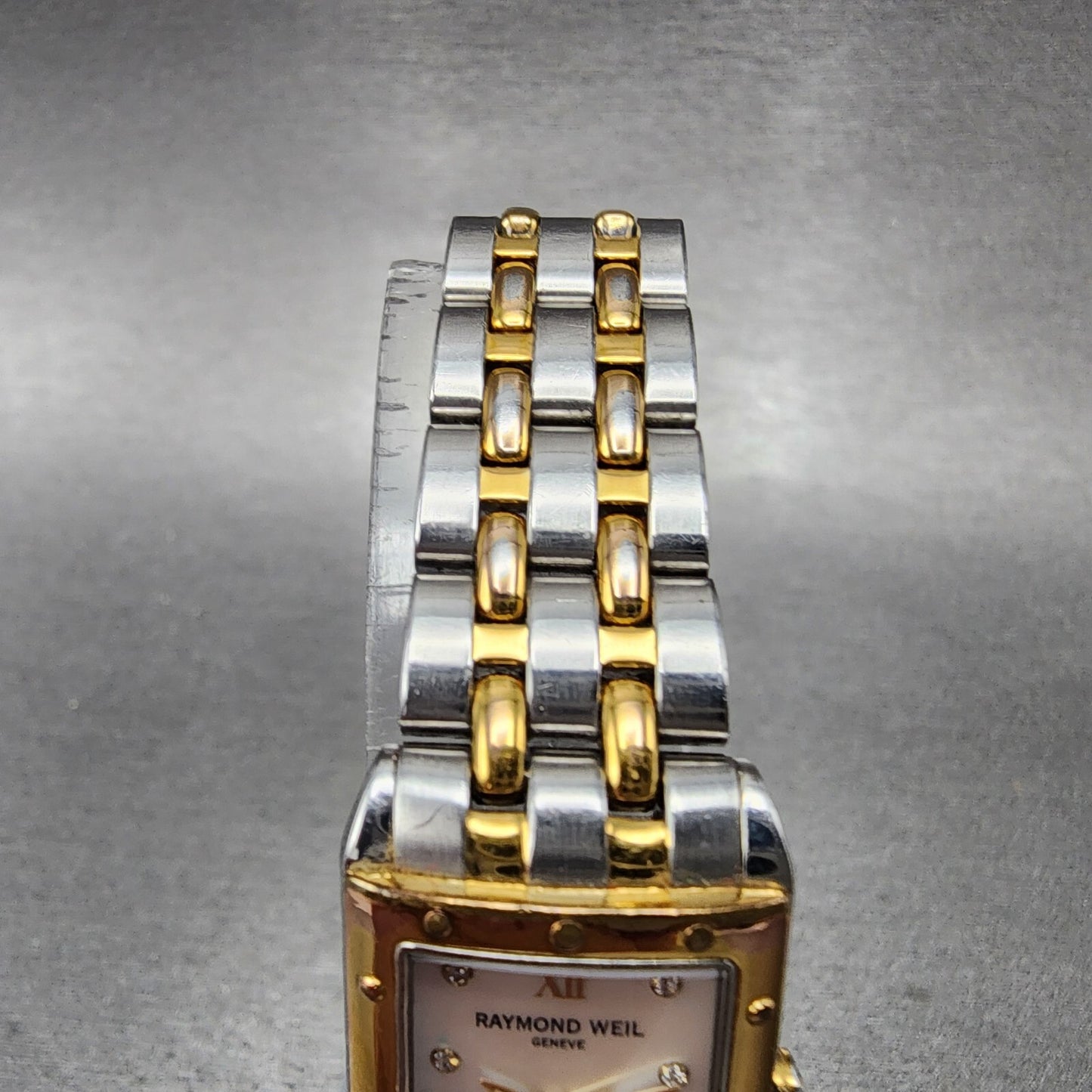 Raymond Weil Tango Tank Watch Women 19mm MOP Dial Two Tone Rectangle New Battery