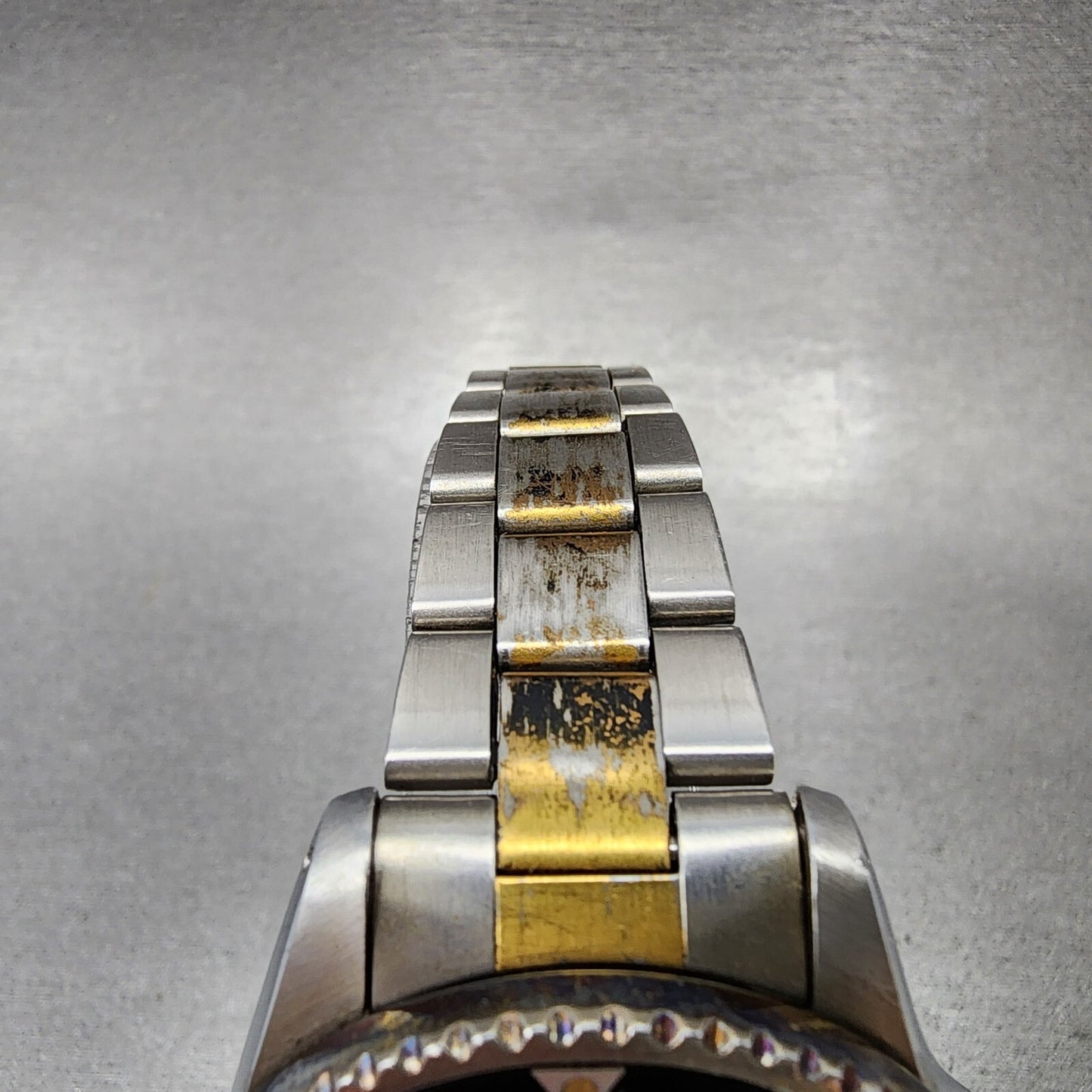 Bulova Oceanograph Automatic Watch Men 37mm Black Dial Two Tone 9243901 ETA PART