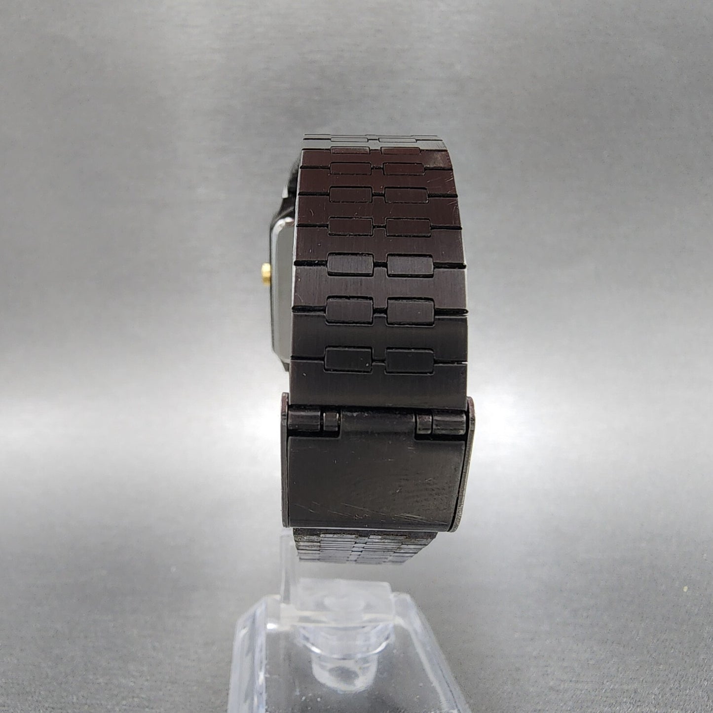Pulsar Analog Digital Watch Men 29mm Black Dial Black Tone Rectangle READ!!!!!!!