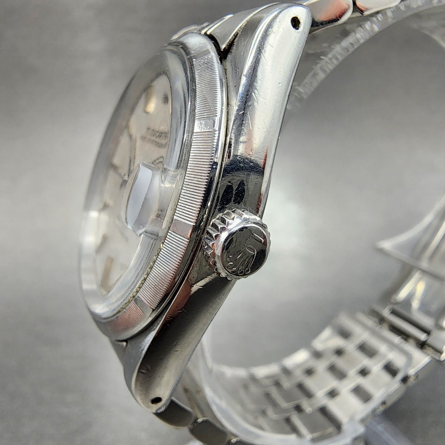 Tudor Prince Oysterdate Watch Men 35mm Linen Champagne Dial Steel Fluted Bezel