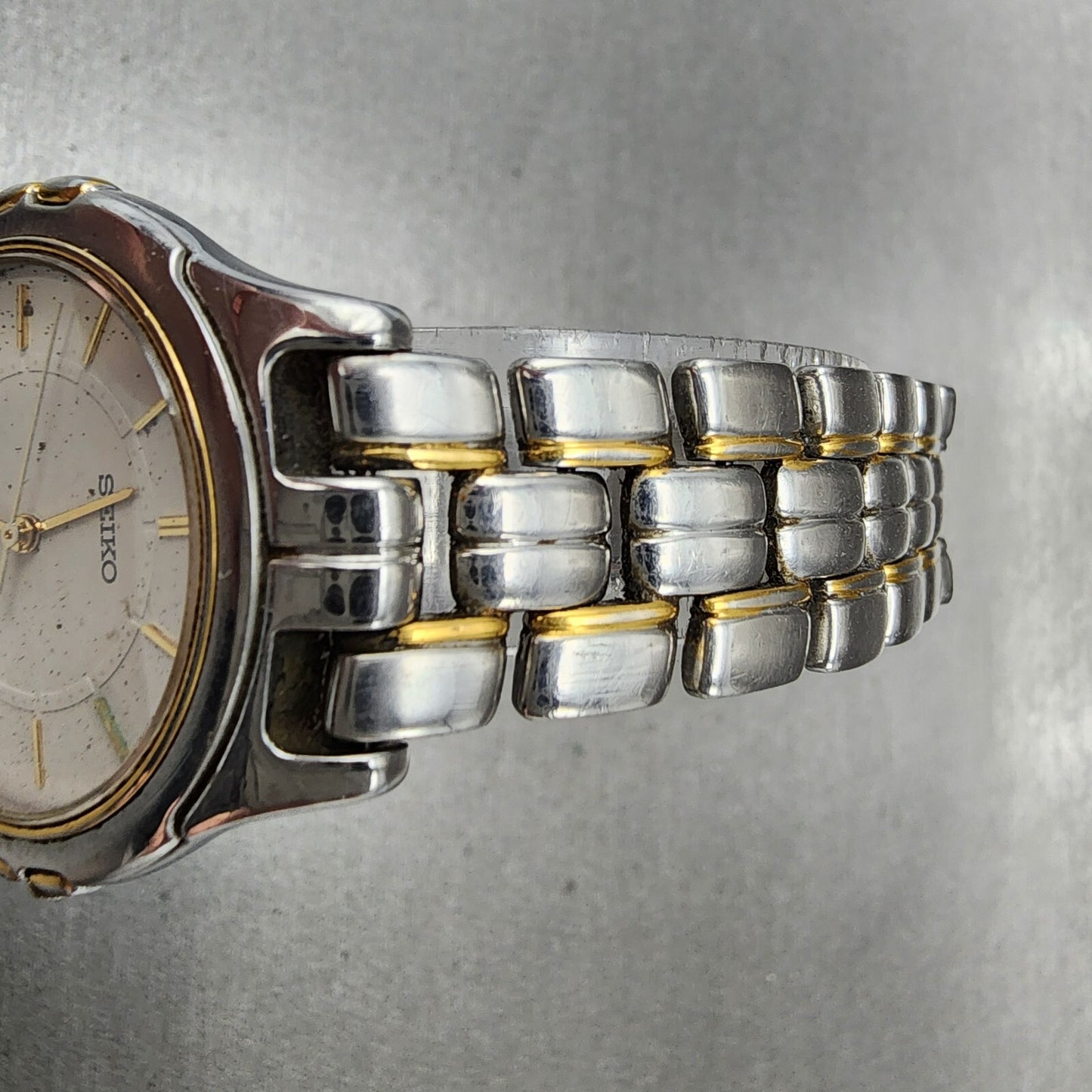 Seiko Dolce Watch Men 33mm Gray Dial Two Tone Round 8J41-6140 PARTS