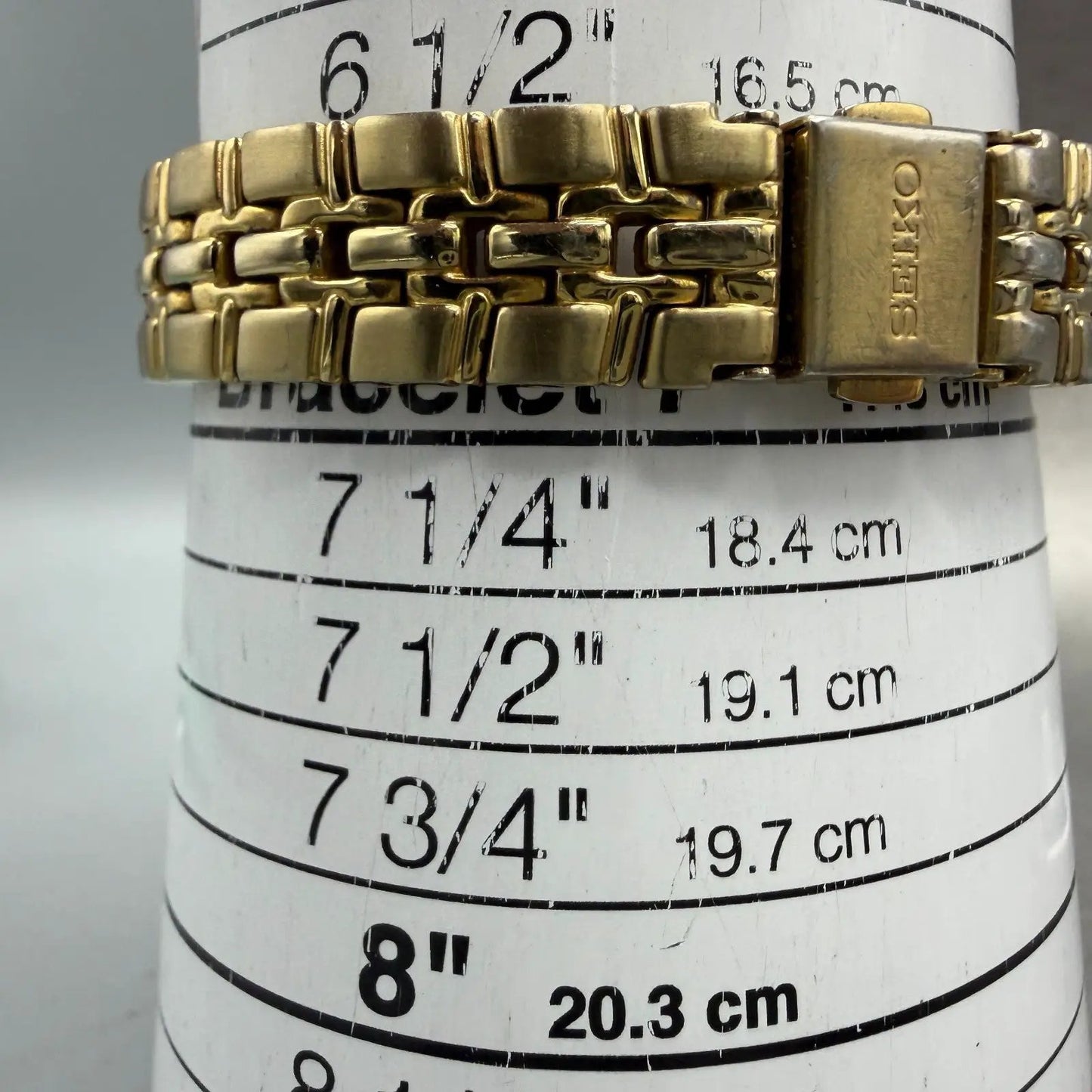 Seiko Watch Women 26mm Champagne Dial Gold Tone Date Round 7n82-0at0 New Battery10