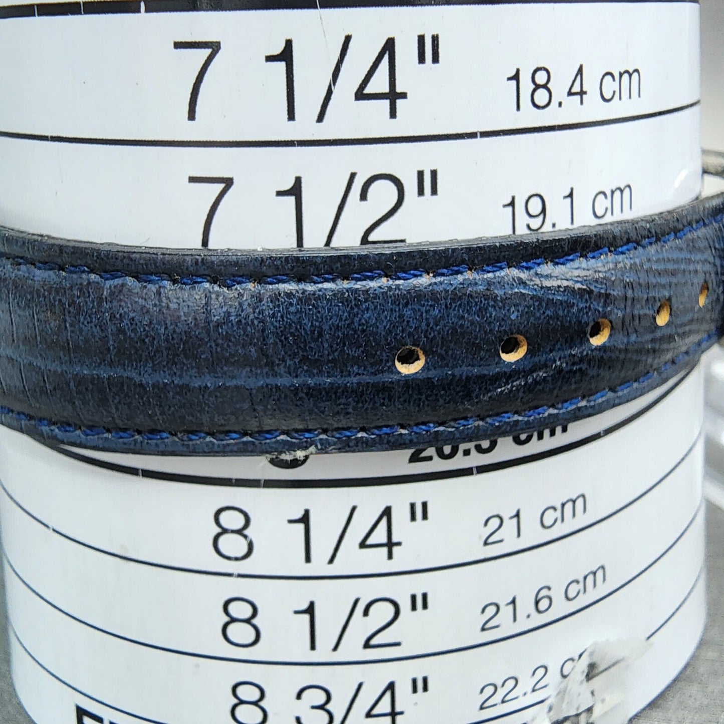 Gruen Watch Men 34mm Blue Dial Silver Tone Round Leather Band New Battery
