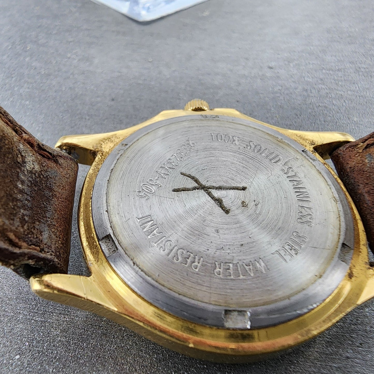 VTG LL Bean Watch Men 34mm Gray Dial Gold Tone Date Round PARTS