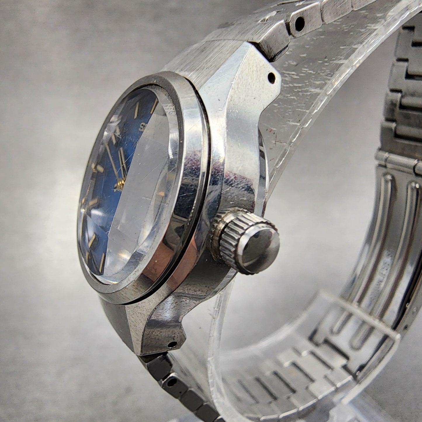 Seiko Automatic Watch Women 24mm Blue Dial Silver Tone Daydate 2706-0310 Runs