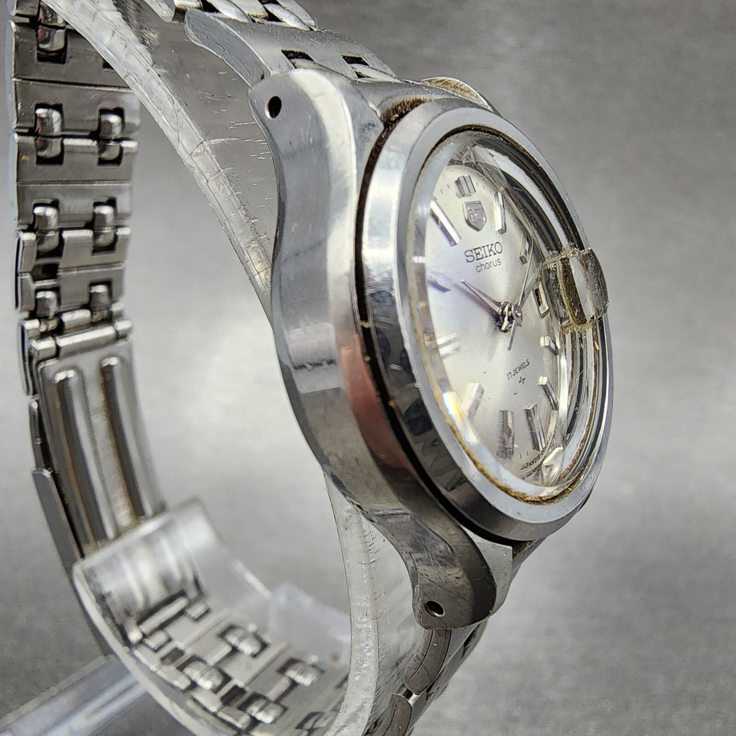 Seiko Chorus Watch Women 25mm Silver Dial Silver Tone Date Manual 2118-0200 Runs
