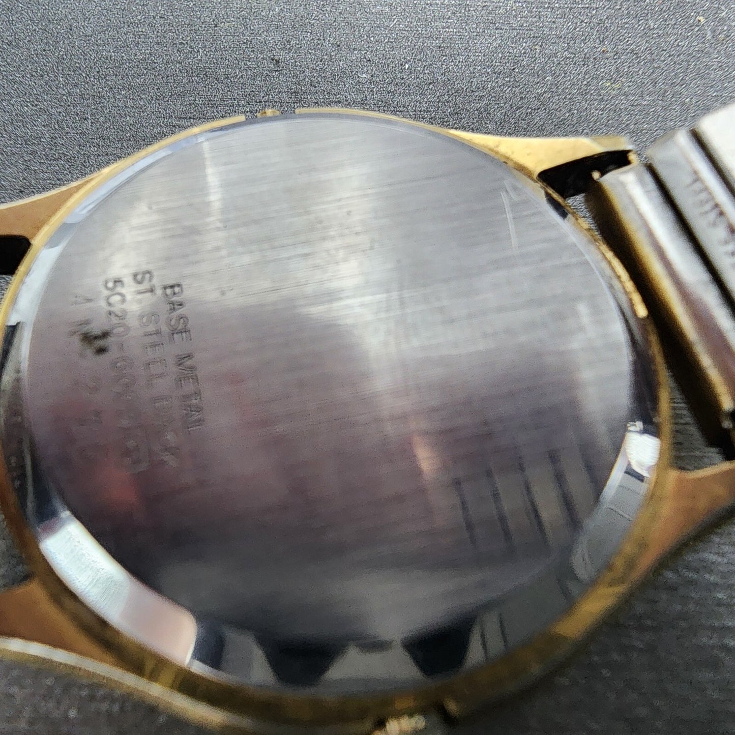 Seiko Alarm Watch Men 32mm Gold Dial Gold Tone Round READ!!!! 5C20-6009 New Batt